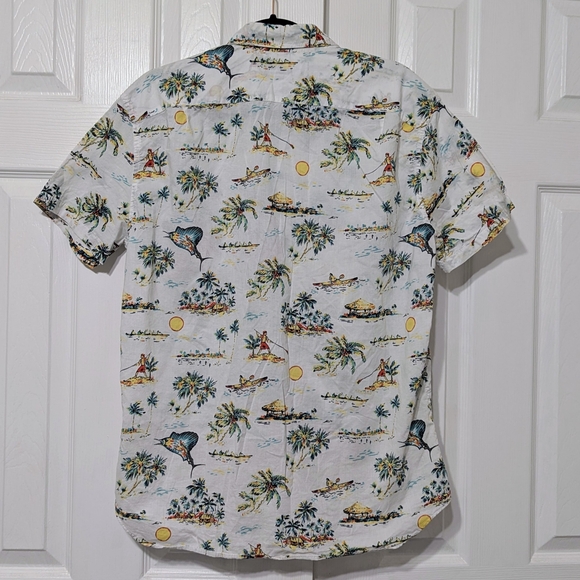 J.Crew Men's Slim Fit Button-Up Shirt Large 100% Cotton Hawaiian Tropical Print - Picture 8 of 15
